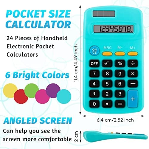 Калкулатор за големина на џеб 8 цифрен дисплеј Основен калкулатор соларна батерија двојна моќност мини калкулатор за десктоп домашни