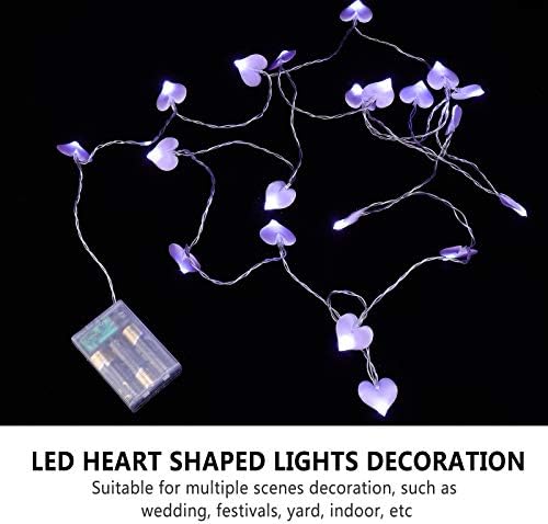 Solustre 1 Поставете 20 светла форма на срцев облик на срцев стринг светла декор за спална соба