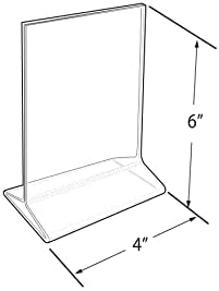 Азар 142726 Вертикално Горно Оптоварување 4 широк х 6 Висок Држач За Акрилни Знаци, 10 Брои