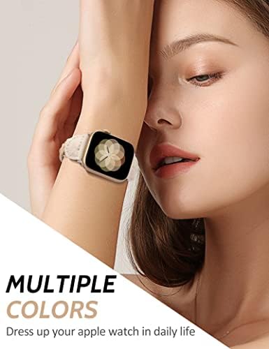 Minyee 2-Пакет Компатибилен Со Apple Watch Band 38mm 40mm 41mm Жени Девојки, Симпатична Соло Јамка Еластична Еластична Модна Дизајнерска