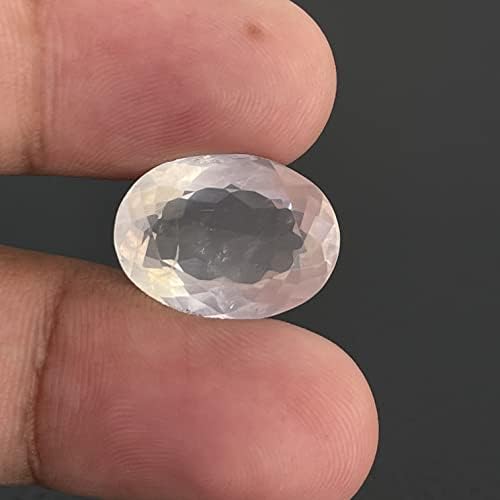 Рафиек скапоцени камења 15,5 мм природна роза кварц фацетирана овална скапоцен камен кристал