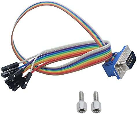 Antrader 30cm/1ft RS-232 Сериски кабел 9 пин DB9 машки пол за менување на родовиот пол на 2,54mm 9 x единечен џампер жици адаптер
