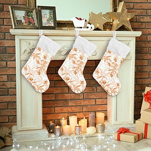 Алаза Божиќни чорапи со рака нацртани цвеќиња класични персонализирани големи декорации за порибување за семејни сезонски празници за забава Декор