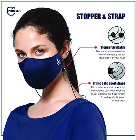 3 слој памучни маски за лице памук + каиш за вратот - Унисекс носат за мажи и жени