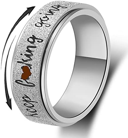 Fidget Spinner Ring за вознемиреност кај мажите: Почетна прстен од не'рѓосувачки челик фидигетски играчки Анксиозен прстен Стрес олеснување мажи