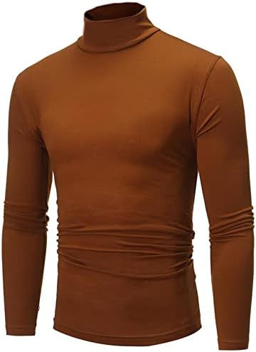 Менс зимски термички потсмев со пултовер, обичен мек удобни маички со долг ракав, основни дизајнирани врвови на базели
