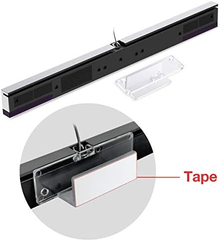 Wii Sensor Bar, замена жичен инфрацрвен инфрацрвен лента за сензори за движење на зраци, приемник на сигнал за конзола Nintendo Wii и Wii U со јасен штанд
