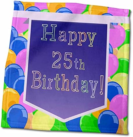 3drose балони со виолетова банер среќен 25 -ти роденден - крпи