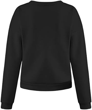 Графички екипаж на женски џемперки со долги ракави врвови на гроздобер преголема лабава лесна лесна удобна основна џемпер