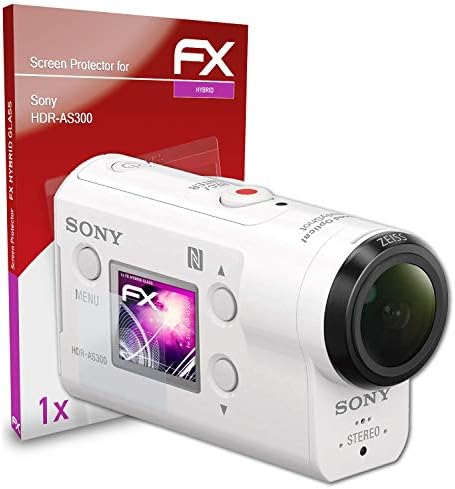 Атфоликс пластично стакло заштитен филм компатибилен со Sony HDR-AS300 стакло заштитник, 9H хибриден стаклен FX стаклен екран