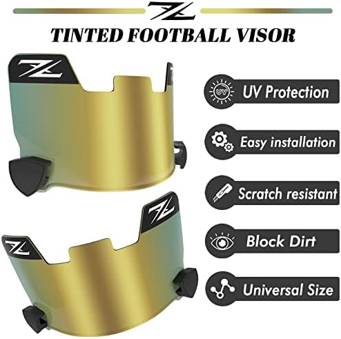 Зиксиоис затемнети фудбалски визир, одговара на шлемови за млади и возрасни фудбал