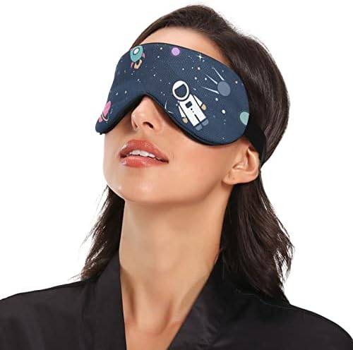 Unisex Sleep Mask Eye Mask Space-Astronaut-Rocket-Galaxy Night Sleep