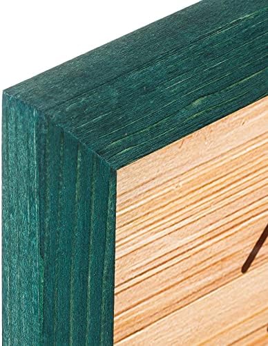 Рустикален дрвен квадратен рамка за слика 12x12 инчи - природен еко -потресен дрвен wallид за монтирање фото рамка - зелена