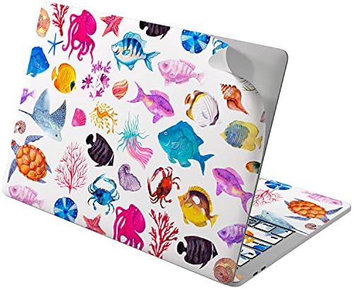 Lex Altern Vinyl Skin компатибилен со MacBook Air 13 Inch Mac Pro 16 Retina 15 12 2020 2019 2018 Симпатична риба образец желка