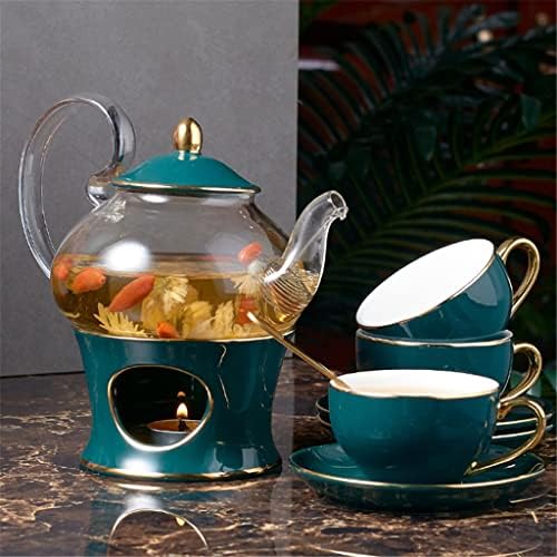 ZLXDP нордиски керамички чај постави порцелански миризливи чаши чаша сад со затегнување цветна чајничка чајничка