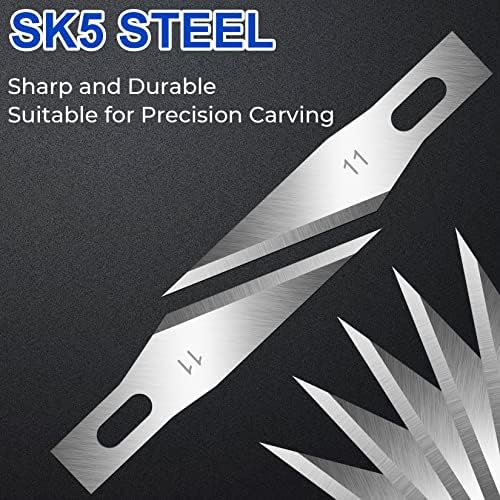 DIISESSLESS 150 ПЦС точни ножеви ножеви 11, остри хоби ножеви лопати, лопатки со висок јаглероден челик занаетчиски ножеви,
