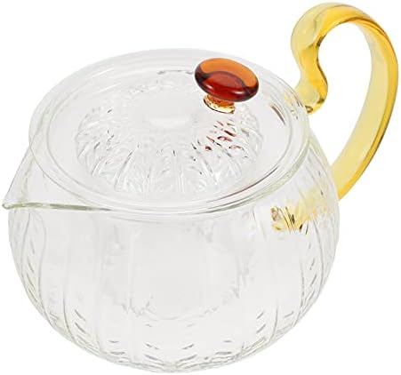Стаклен чајник со рачка кристално чиста шпорет микробранова безбедна стаклена чајник за лабав лист и цветен чај 600 мл