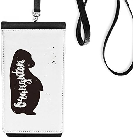 Орангутан црно -бело животно телефонски паричник чанта што виси мобилна торбичка црн џеб