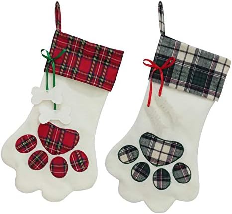 Shypt 2 компјутери карирани Божиќни бонбони чорапи2021 Божиќни чорапи Големи решетки со снегулка со слатки со бонбони, голема декорација