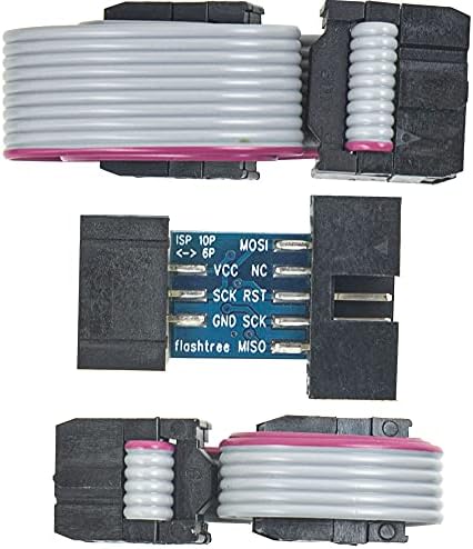 Whiteeeen 2 парчиња 10 игла до стандардна табла за конверзија на ISP за конверзија 6 PIN за Arduino Atmel Avrisp USBASP STK500