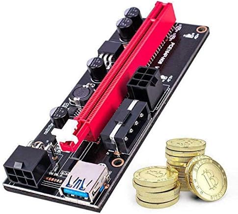 Конектори PCI -E PCIE Riser Ver 009 Express 1x до 16x Extender PCIe USB 3.0 Riser 009S GPU Dual 6PIN адаптер картичка SATA 15PIN до