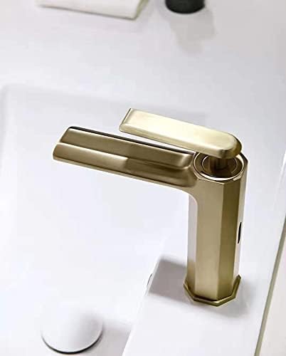 Мијалник тапа бања топла и ладна четка златна единечна лост топла и ладна слив за вода миксер за бања мијалник за мијалник месинг месинг