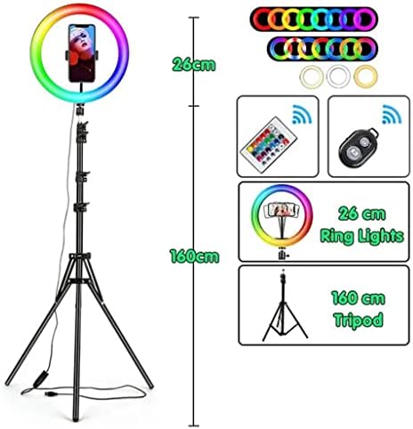 XXXDXDP 10 Инчен RGB Прстен Светло Со Далечински LED Фотографски Прстен Светлина Selfie Статив Со Штанд