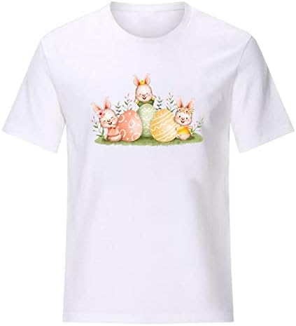 Lcepcyенски моден летен летен Велигденски маички за кратки ракави Велигденски печати маици Елегантна обична лабава графика за тинејџери