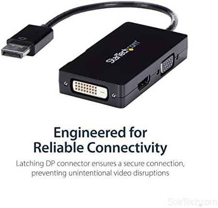 Startech.com 3 во 1 DisplayPort Multi Video Adapter Converter - 1080p DP лаптоп до HDMI VGA или DVI монитор или приказ на проекторот,