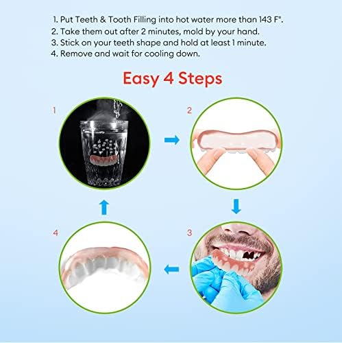 Лажни заби, 2 парчиња заби за заби за жени и мажи, стоматолошки фурнири за привремена реставрација на забите, природа и удобно, заштитете