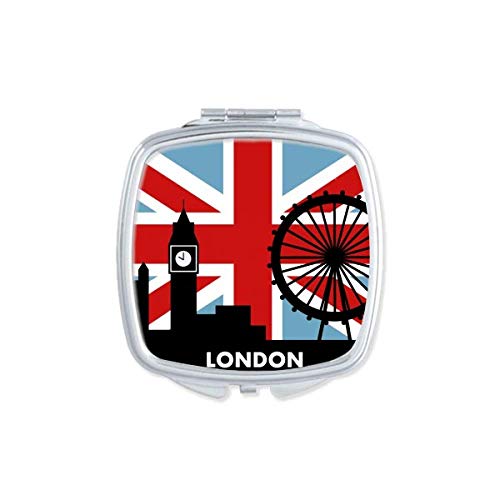 Велика Британија Унија Jackек Лондон Окото Биг Бен знаме Велика Британија Преносен компактен џеб шминка двострано стакло