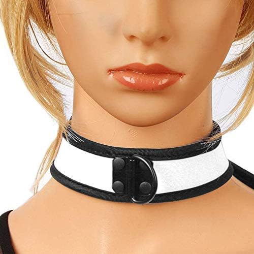 Kkmeter возрасни мажи жени жени неопренови прилагодливи затегнатиот врат на вратот со метален Д-прстен за игри
