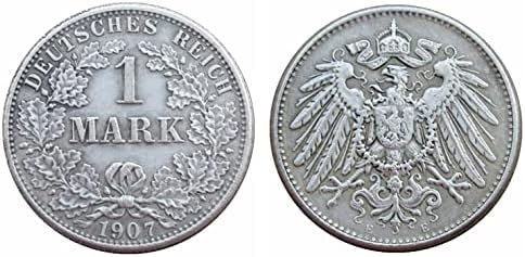 Германски 1 Марк 1907 Адефѓ Странска Реплика Сребрена Комеморативна Монета