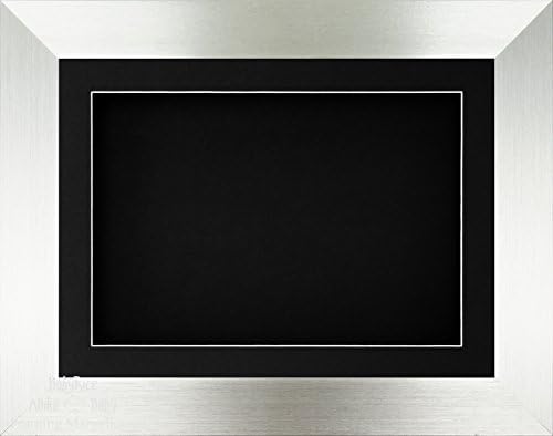 Babyrice 11.5x8.5 Brushed Silver 3D Display Frame / 1 дупка црна монтажа