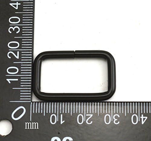 Wuuycoky 1 Внатрешна должина црна правоаголна прстенест прстен без заварен за каиш за мрежни ремени за мрежести пакувања од 10
