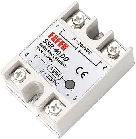 ESAAH 1PCS SSR -10DD/ 25DD/ 40DD DC CONTROL DC SSR Бела школка со една фаза на цврста состојба на цврста состојба без пластично покритие