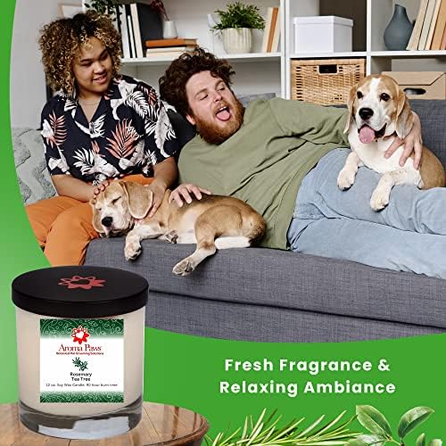 Арома -шепи ароматични свеќи за кучиња - за кучешки, миленичиња миленичиња - восок од соја - 90 мин. Време на изгореници - 12 мл, чајно дрво