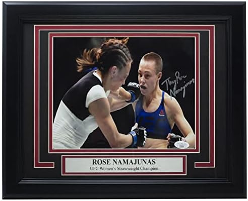Thug Rose Namajunas потпиша врамена 8x10 UFC фотографија наспроти Мишел Ватерсон ЈСА - Автограмирани UFC фотографии