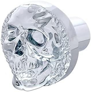 Обединети Пацифик 23054 Црно метално легура на черепот на черепот, копче за вентил, силен и издржлив, 3Д дизајн на череп, лесна инсталација