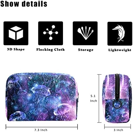 Козметички Кеси За Жени, Чанти Чанти Шминка Организатор Чување Шминка Торба Девојки, Галакси Медуза Синиот Универзум Ѕвезденото Небо Млечниот