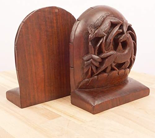2 Дрвени Книги | / Дизајн На Антилопа || Гроздобер || Скулптури/Фигурини / Статуи | / Поставете За Двајца