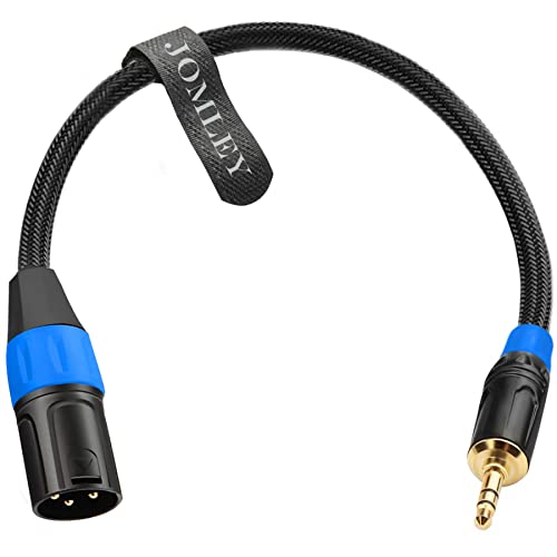 Abableомли 3,5 мм до XLR избалансиран кабел, адаптер за кабел од 1/8 до XLR, 1/8 мини џек стерео до XLR кабел, машки XLR до 3,5 mm адаптер моно