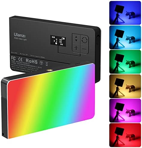 Ulanzi PL-01 RGB Видео светло, преносно светло на камерата RGB со батерија од 4000mAh, 360 ° боја 20 светлосни ефекти, CRI≥95 2500-9000K