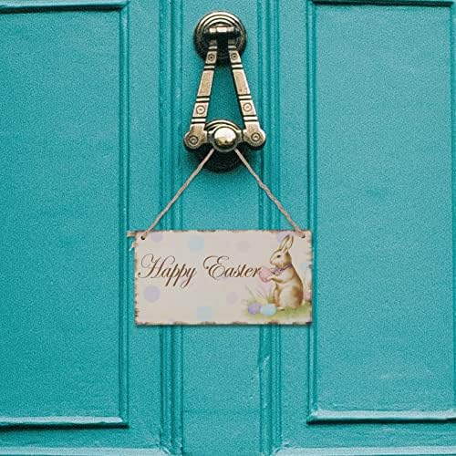 Велигденски зајаче декор Велигденска врата закачалка среќен велигденски зајак дрвена висечка wallидна врата знак