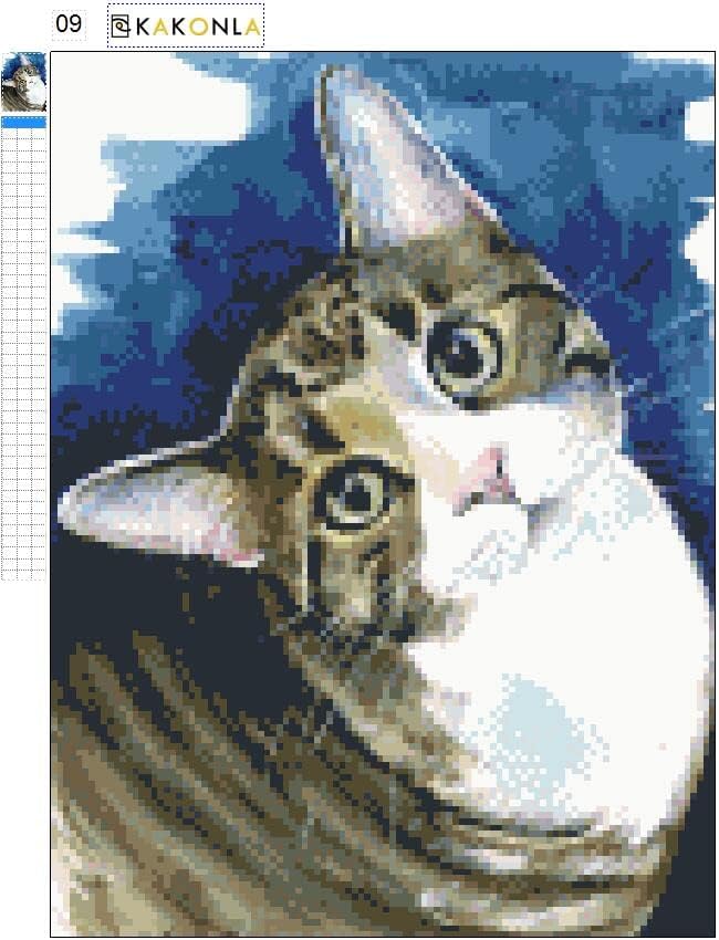 Kakonla Diamond Art Kit, Happy Cat Diamond сликарство, симпатична мачка 5D мозаик уметност, целосна паста мушка уметност рачно