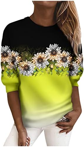 Nokmopo zip up oolie outенски жени модни обични лежерни ракави печати тркалезни толеверни џемпери врвни блузи