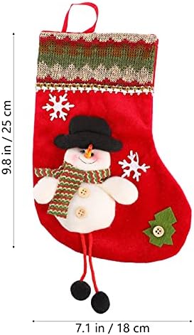 Nuobesty Elk Decor Decor Christmas Christrics со украси од снежен човек плетени Божиќни чорапи за DIY Божиќни камини што висат украси