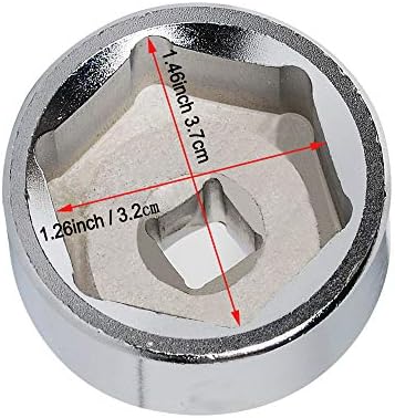 HiFROM Заменете го клучот на филтерот за филтрирање на маслото, приклучокот за филтрирање на маслото од 32мм ， 3/8 приклучок за
