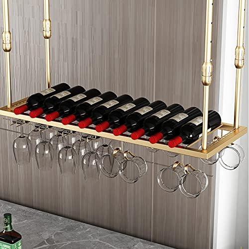 Gpaihomry Вино стакло држач со полици за складирање на тавани од типот на вина за складирање на држачи за складирање со полица за матични