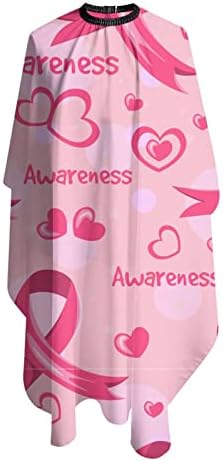 Розова Лента Свест За Рак На Дојка Фризура Престилка Салон За Сечење Коса Кејп 55 х 66 Инчи, Водоотпорен Прилагодлив Фустан За